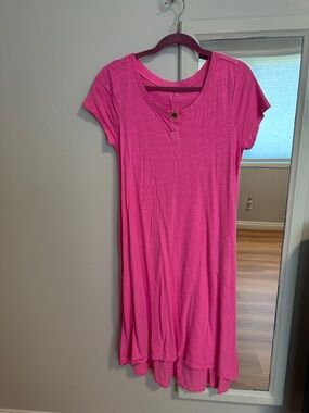 fresh produce Hot Pink Short Sleeve cotton Dress